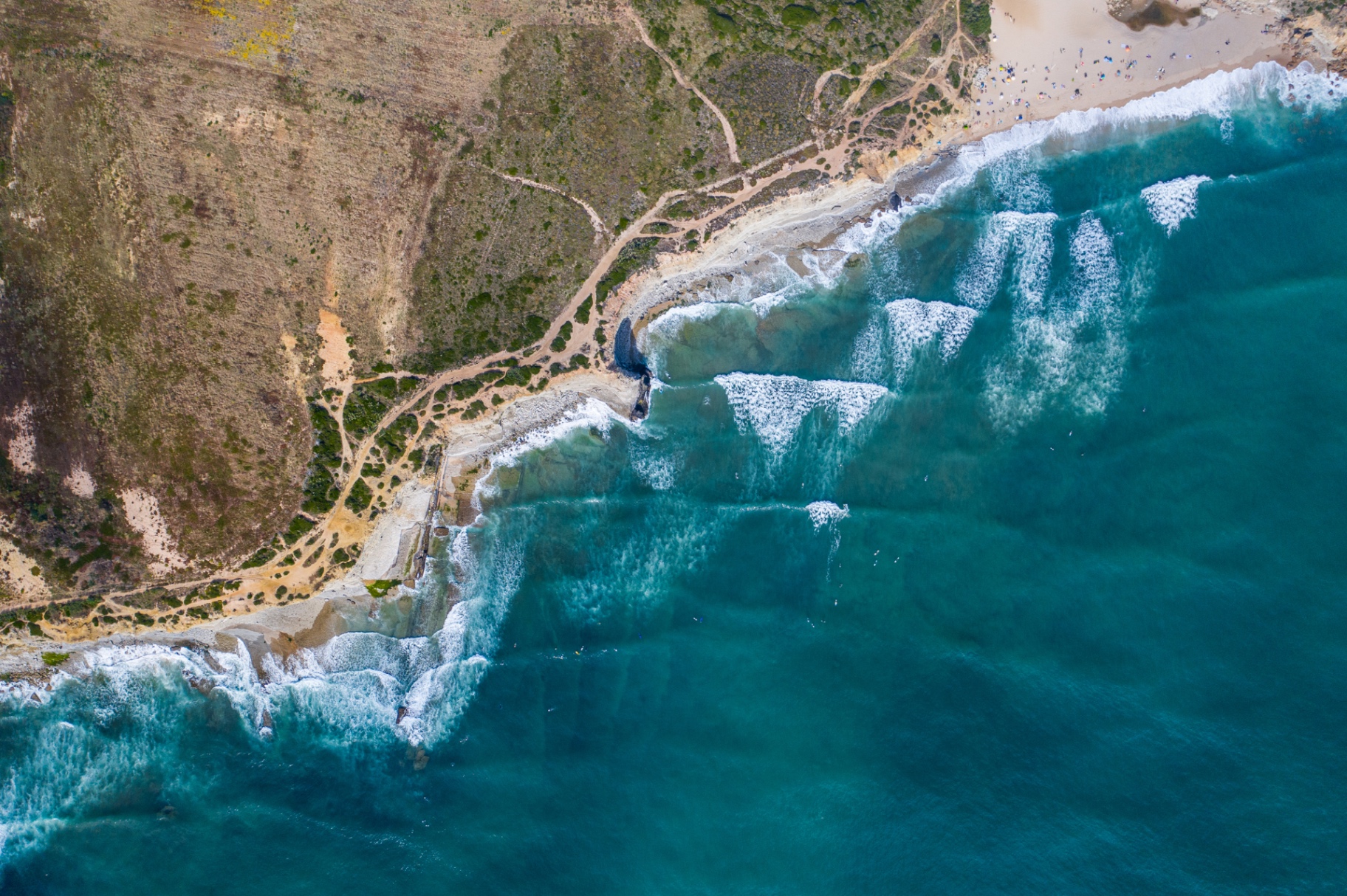 Aerial view of the Portuguese landscape around Ericeira