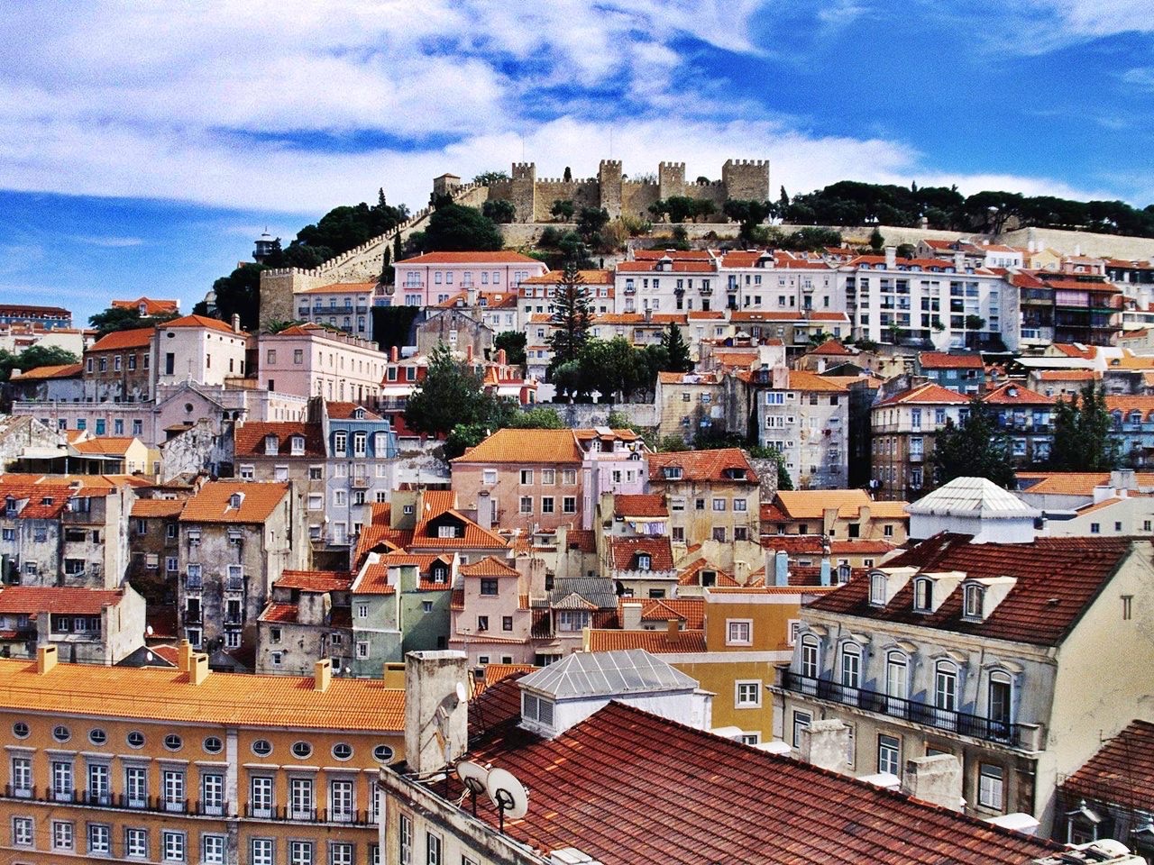 Rooftops of Lisbon with the Castelo de São Jorge above