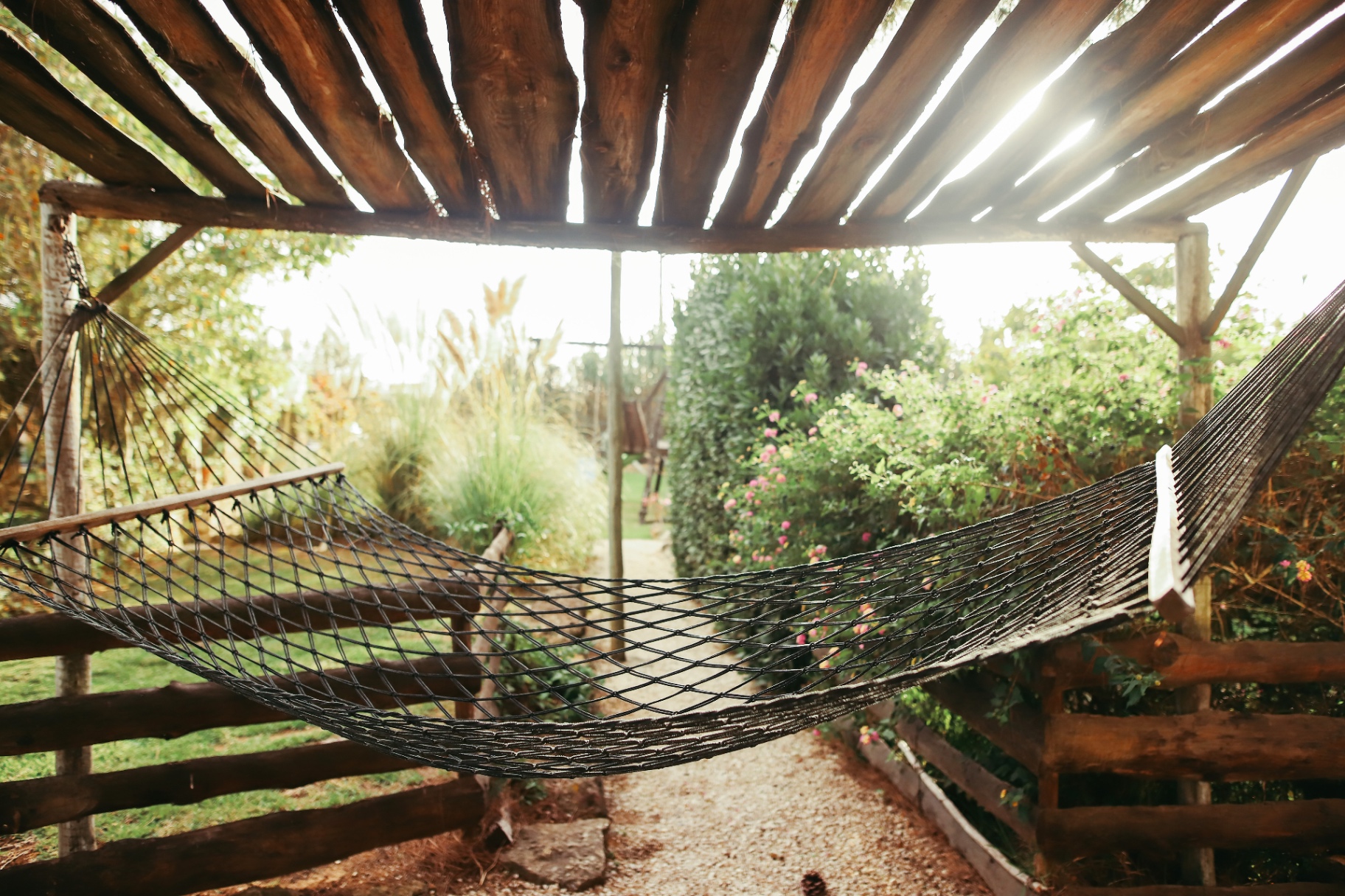 Hammock terrace outside Cabana Jardim