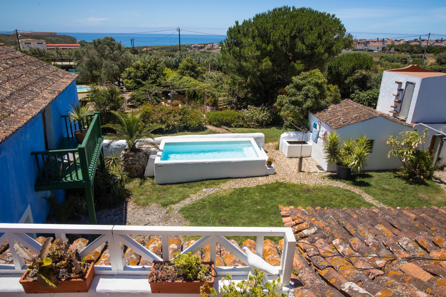Overhead view of the private pool at Casa Privada